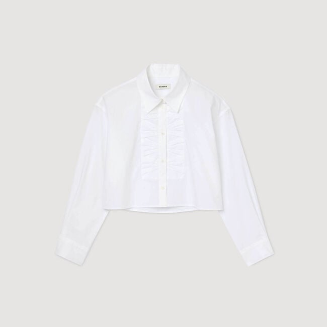 Cropped shirt with bow details