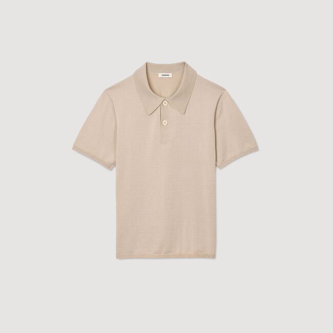 Short-sleeve knitted polo shirt