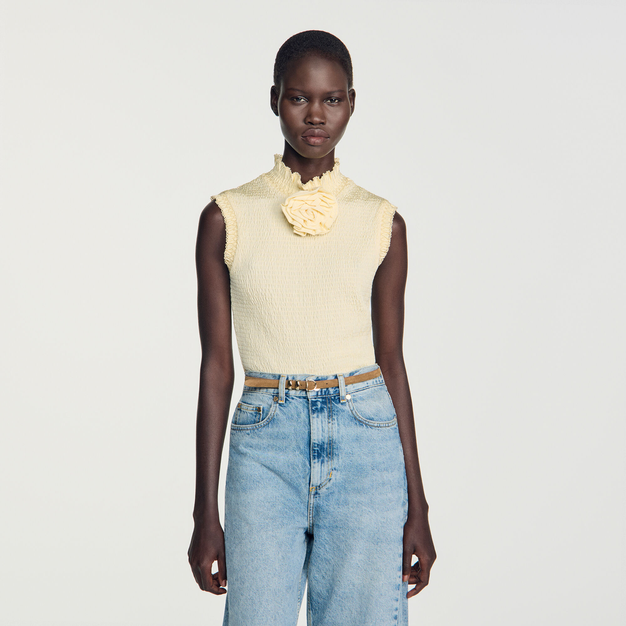 Suede leather belt