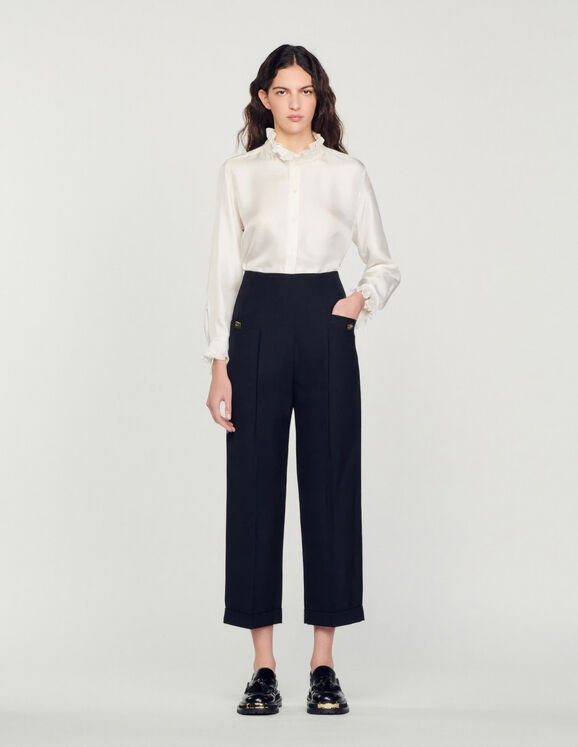 High-waisted trousers Black Femme