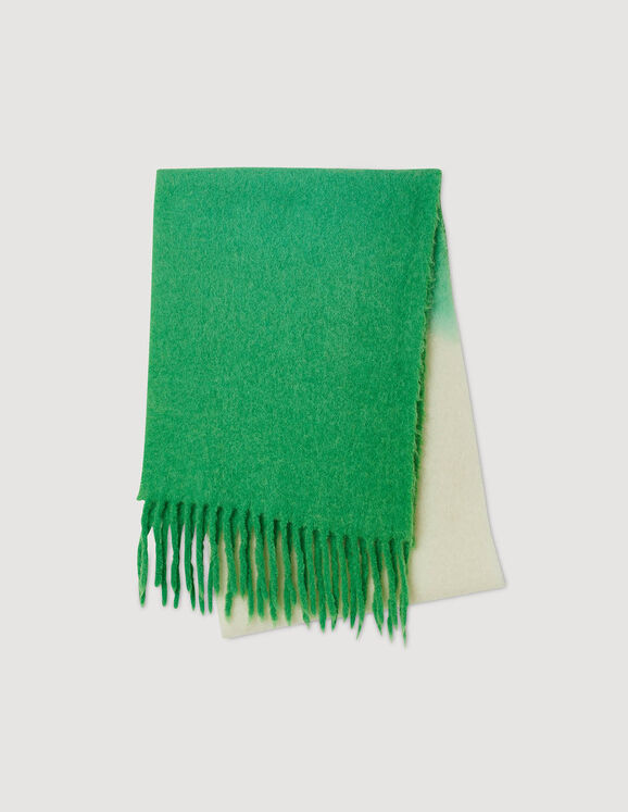 Fringed scarf Green Femme