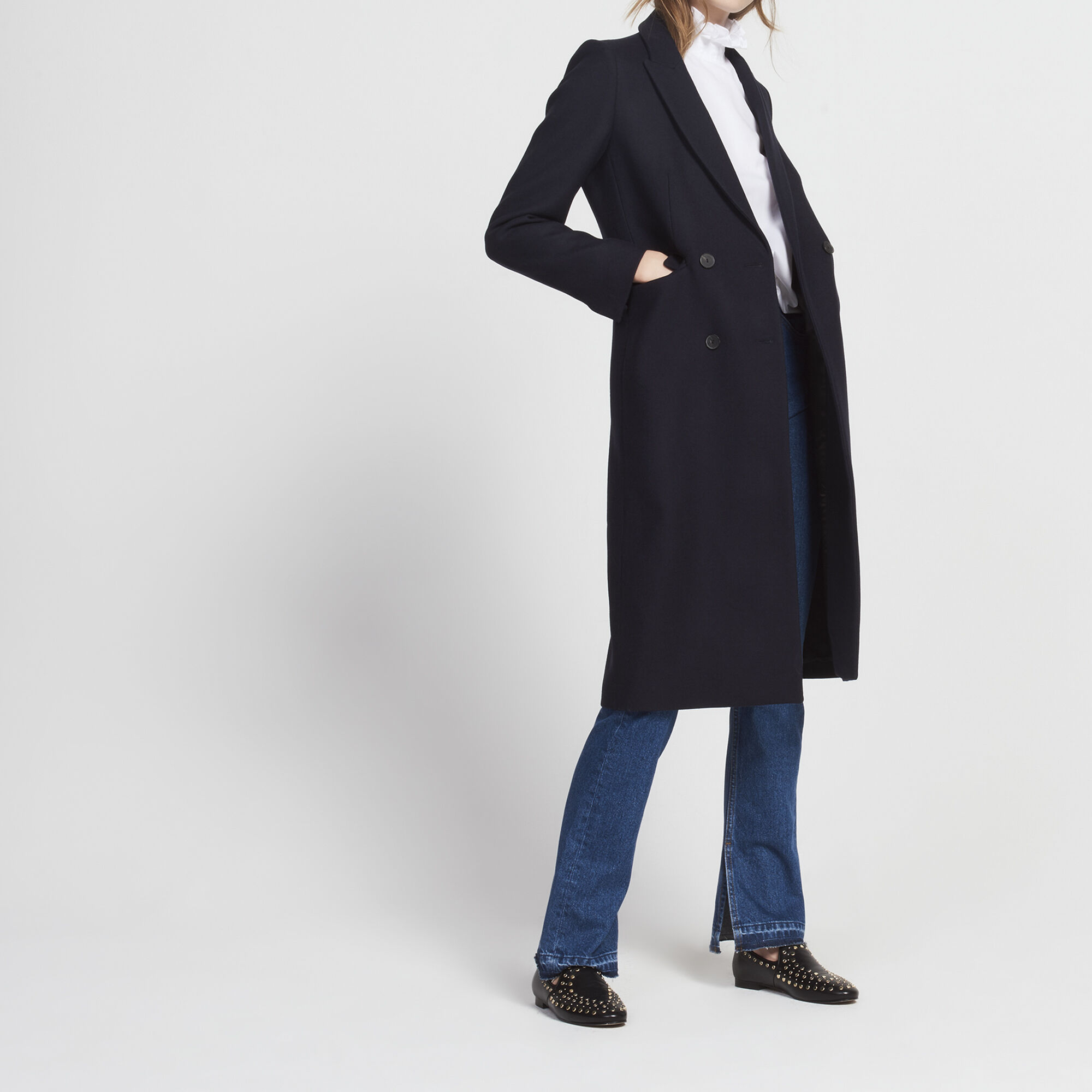 Sandro double breasted wool coat