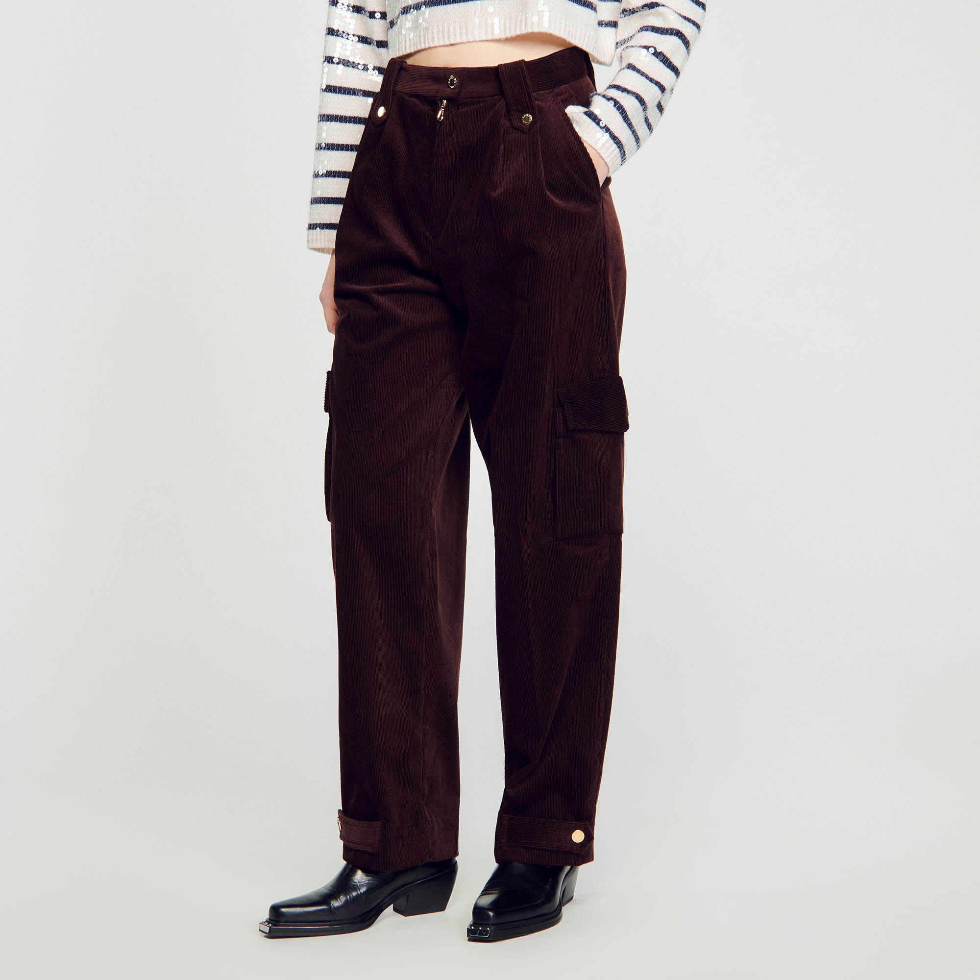 Pantalon cargo sales velours femme
