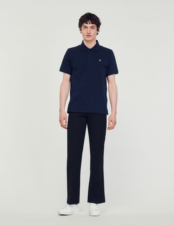 Polo shirt with Square Cross patch Navy Blue Homme