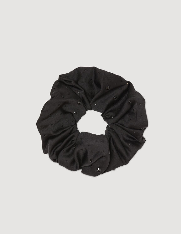Rhinestone scrunchie Black Femme
