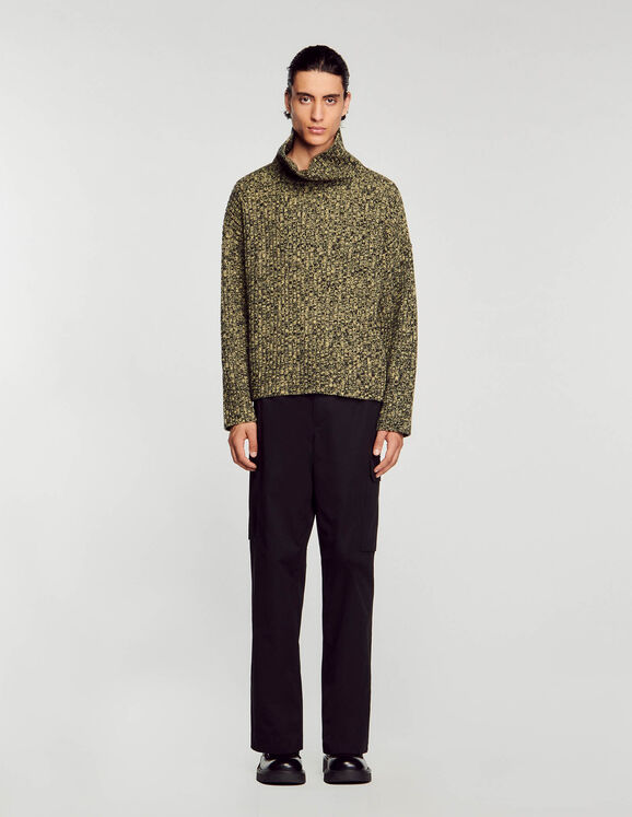 Oversized knit jumper Mocked yellow Homme