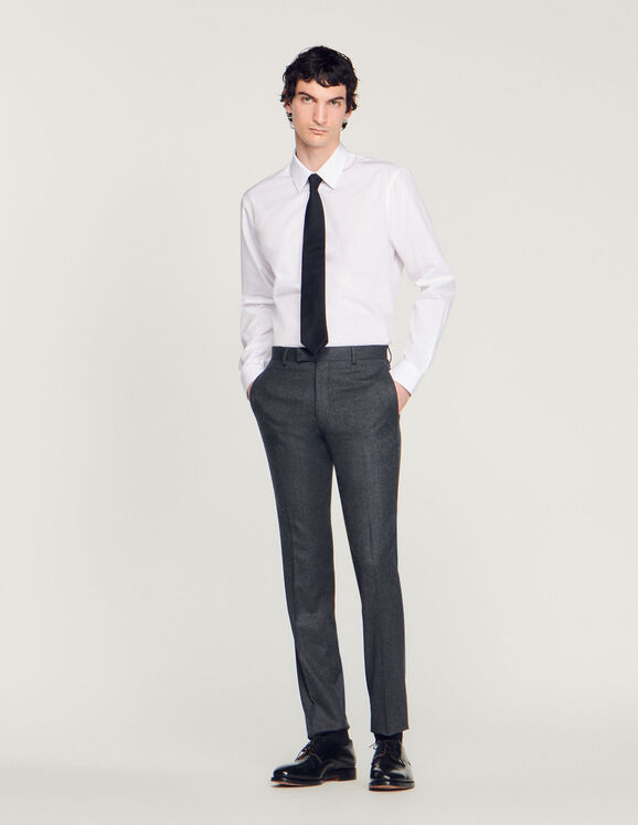 Flannel suit trousers Charcoal Grey Homme