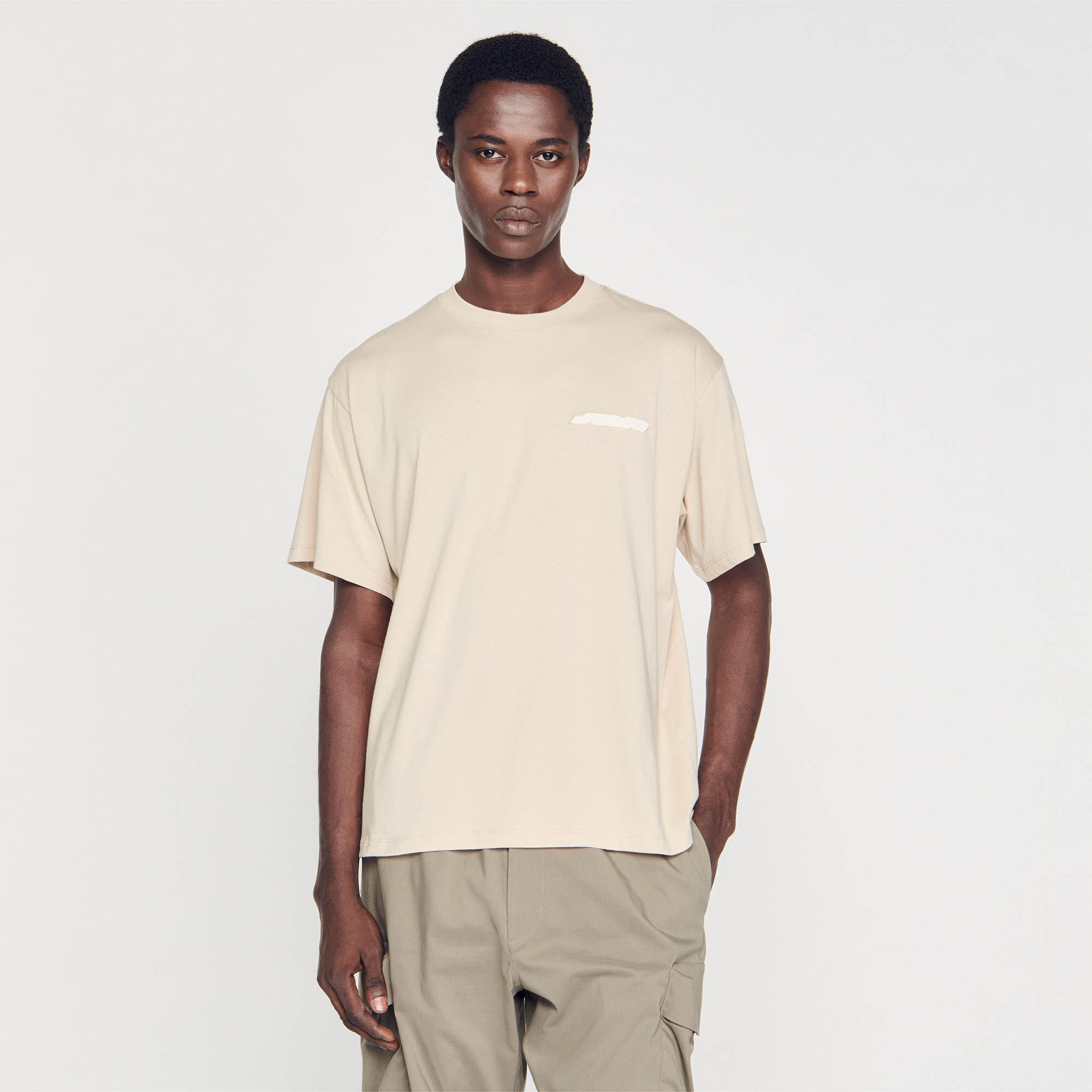 Tee shirt hot sale homme beige