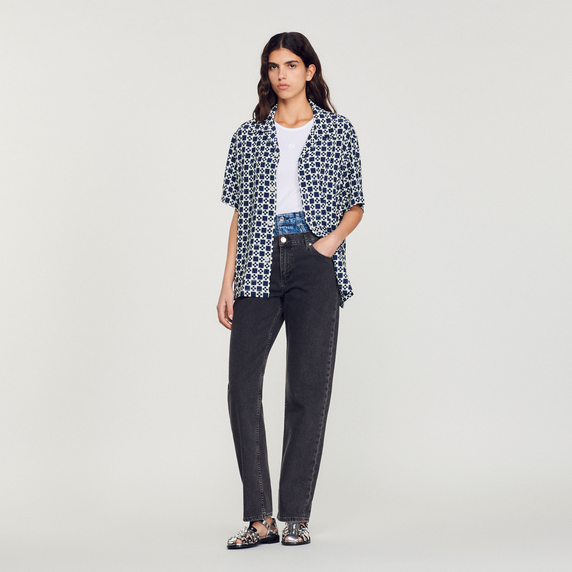 Chemise fluide 2025 homme manche courte