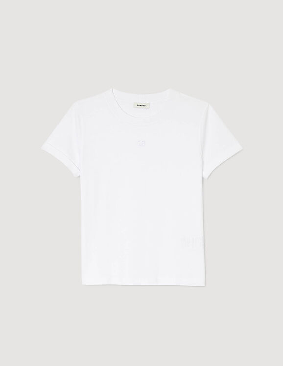T-Shirt mit Doppel-S-Motiv Weiß Femme