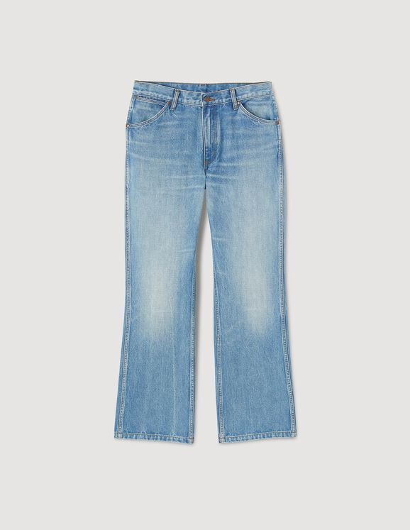 SANDROxWRANGLER faded jeans Blue Vintage - Denim Homme
