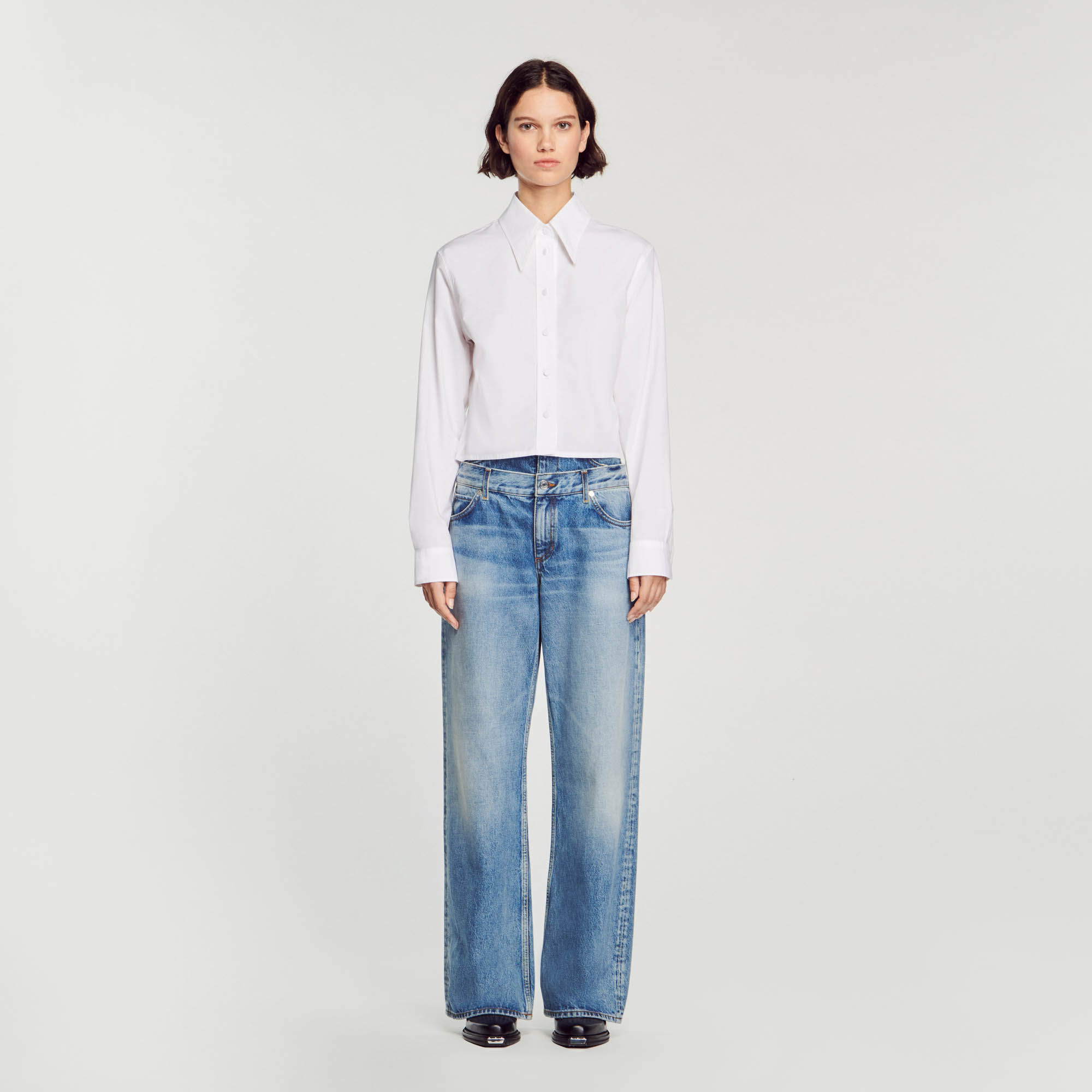 Chemise courte SFPCM00970 Tops Chemises Sandro Paris