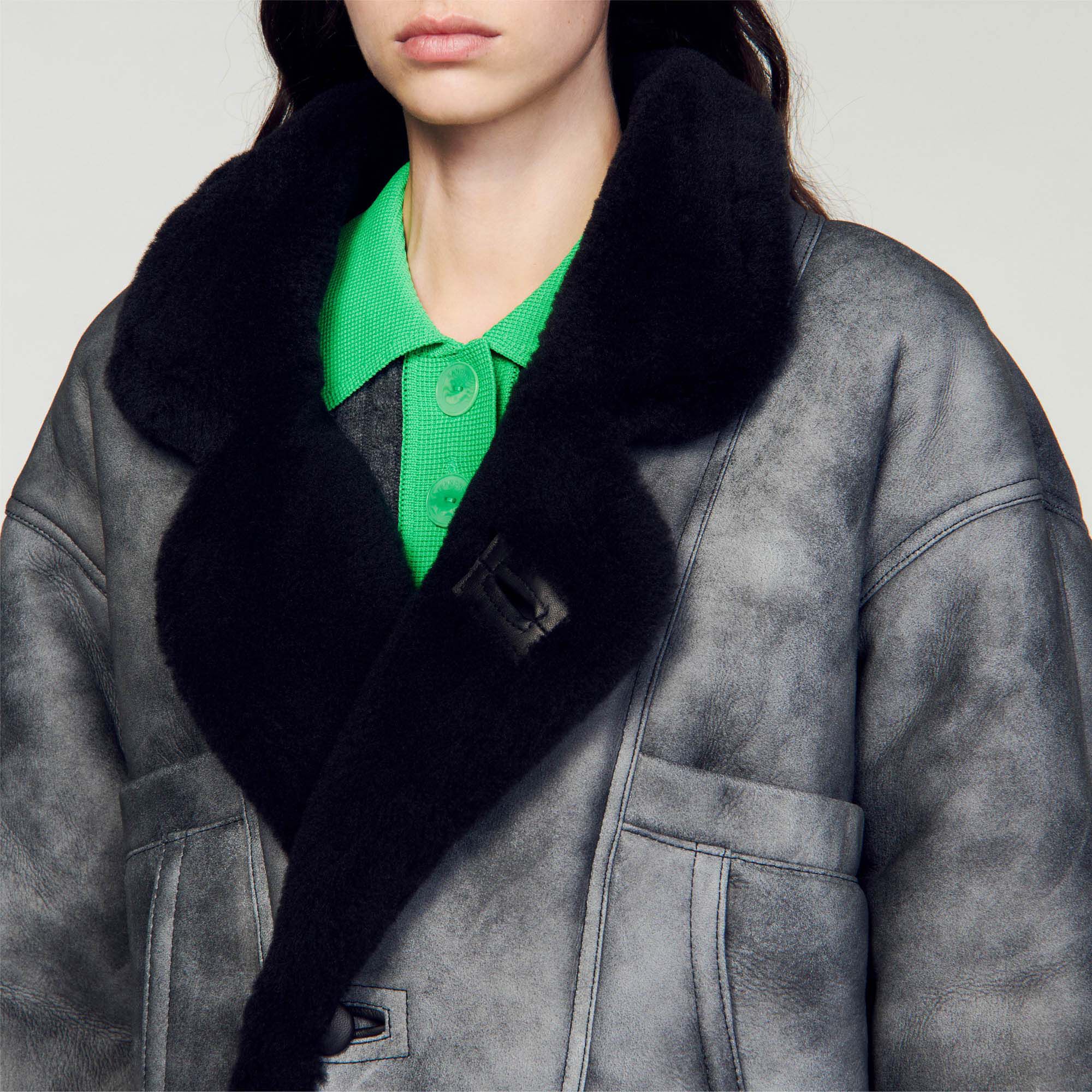 Veste sandro sales femme fourrure