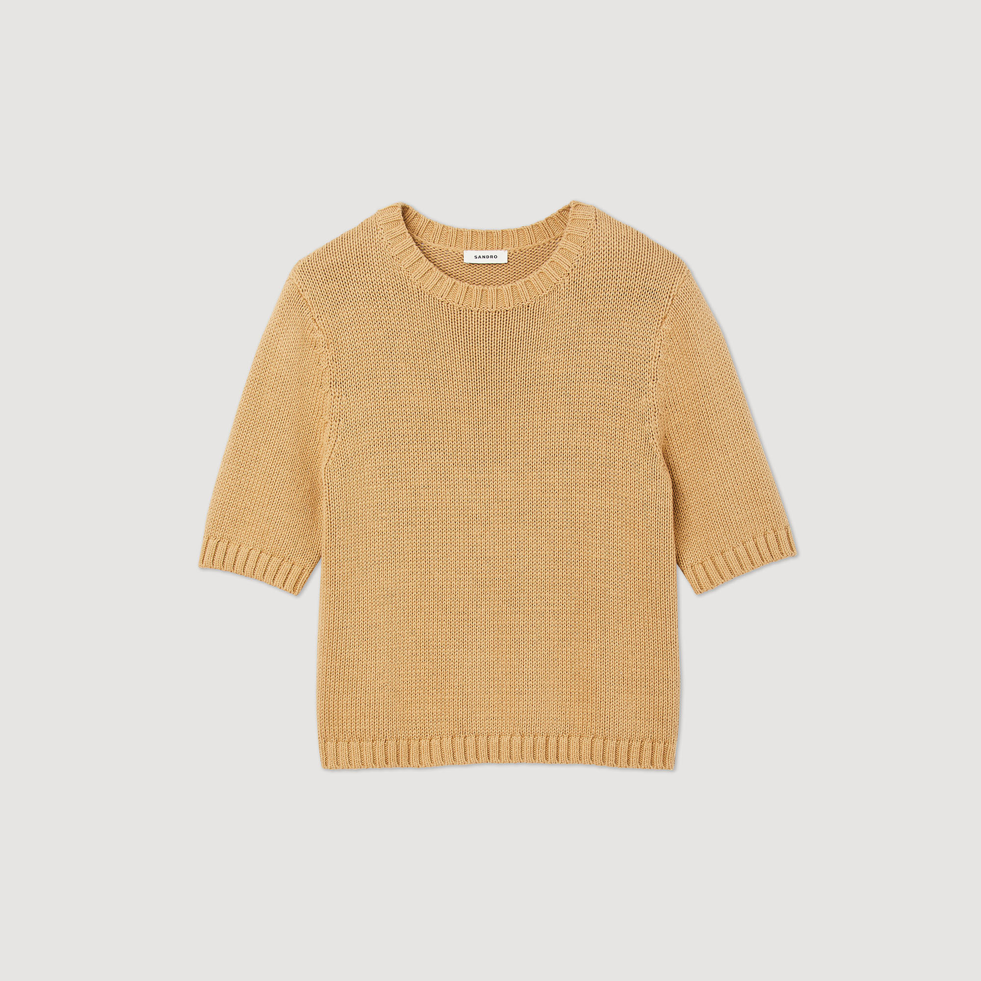 Pull laine manche courte store homme