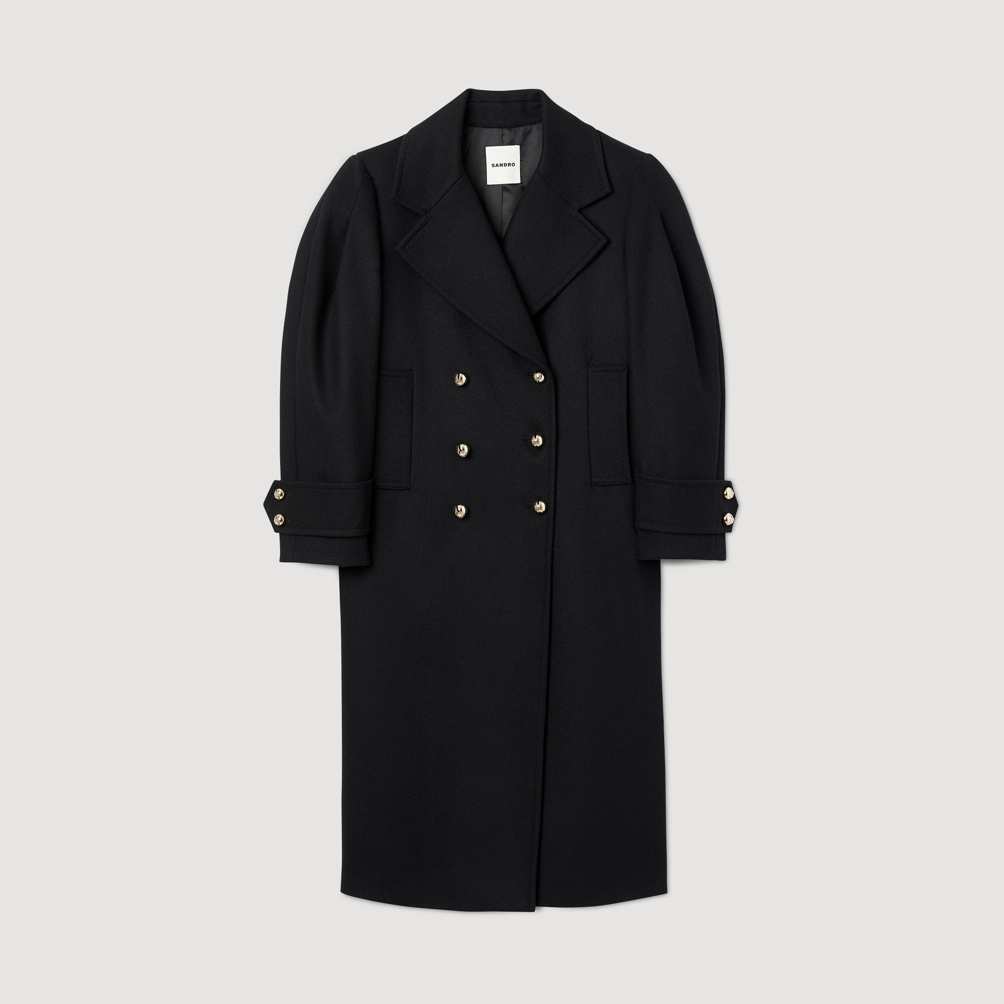 Lapel collar coat SFPOU00574 Coats Sandro Paris