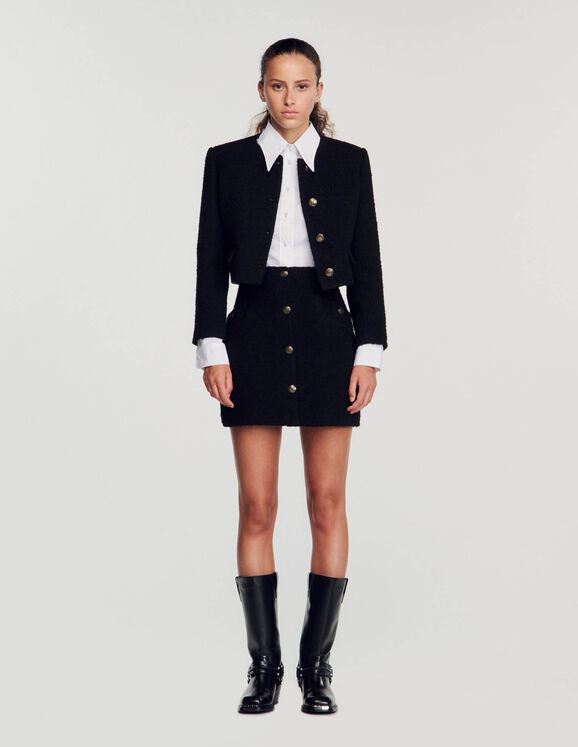 Short skirt with buttons Black Femme