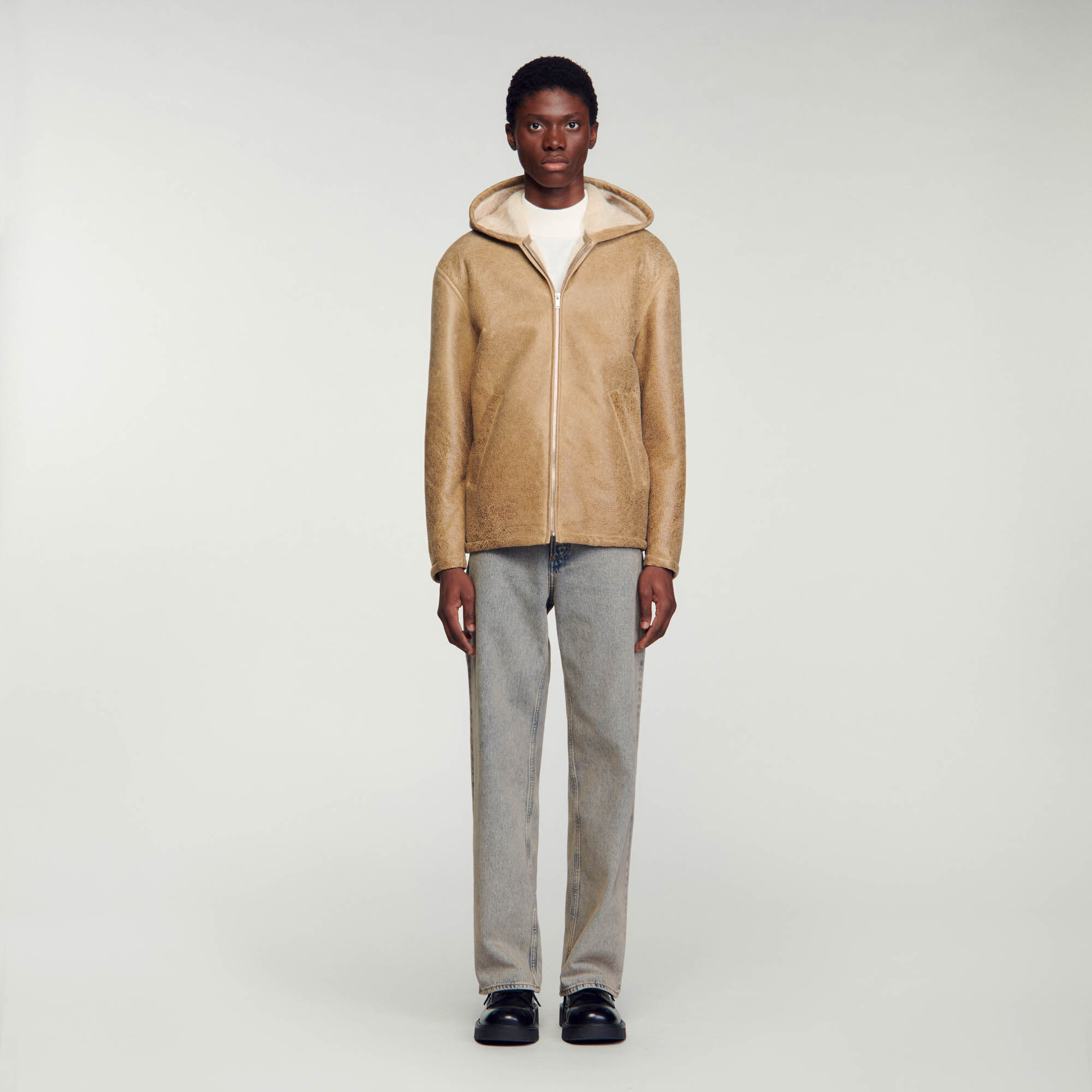Blouson en peau lain e