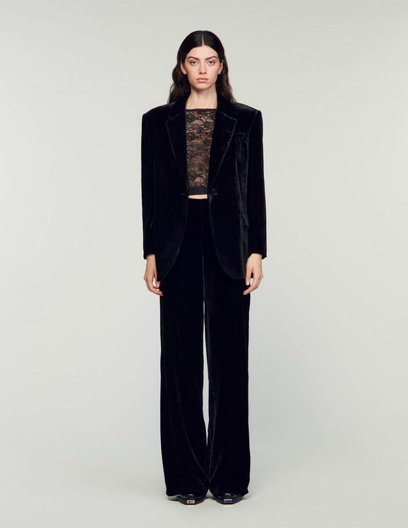 Velvet suit jacket Black Femme
