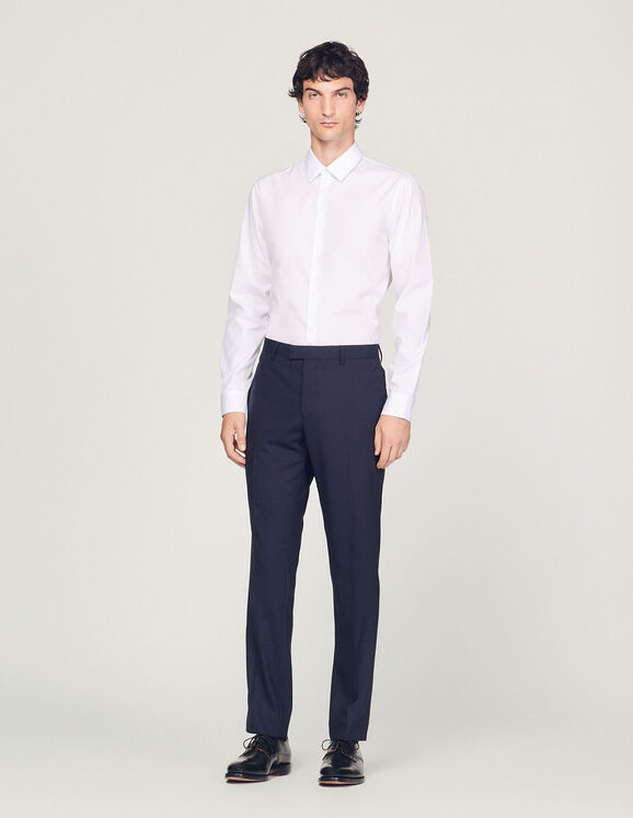 Classic wool suit trousers Navy Blue Homme