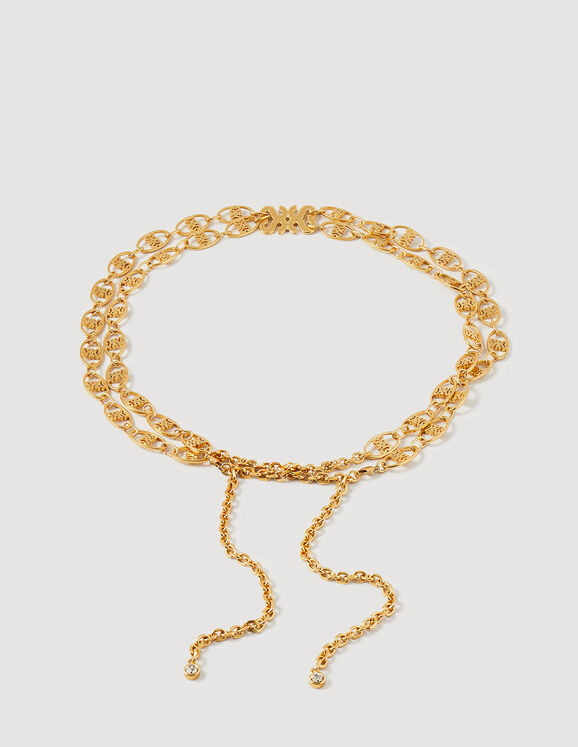 Double chain jewellery belt Gold Femme