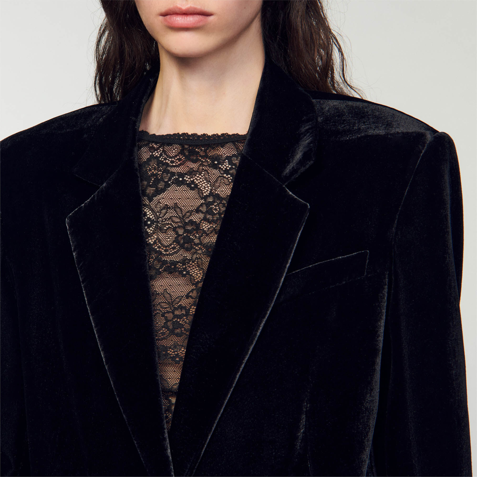 Blazer femme shop velours noir