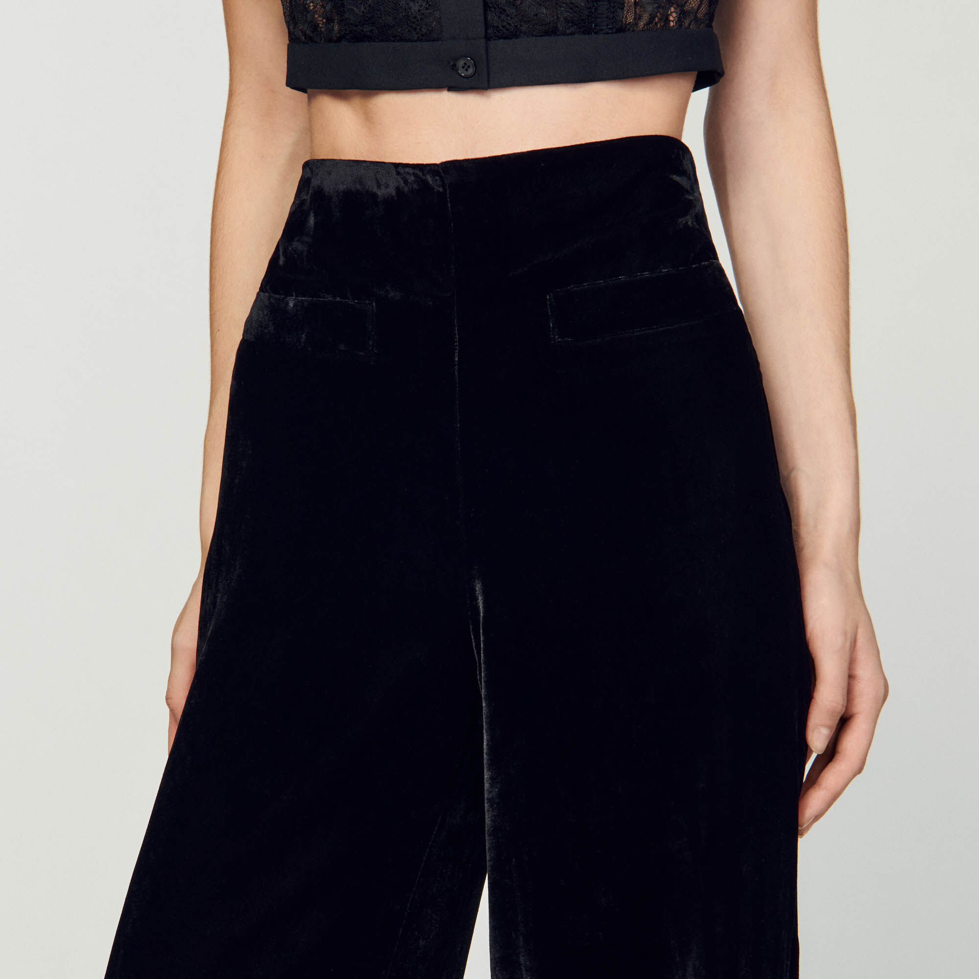 Pantalon noir velours femme discount