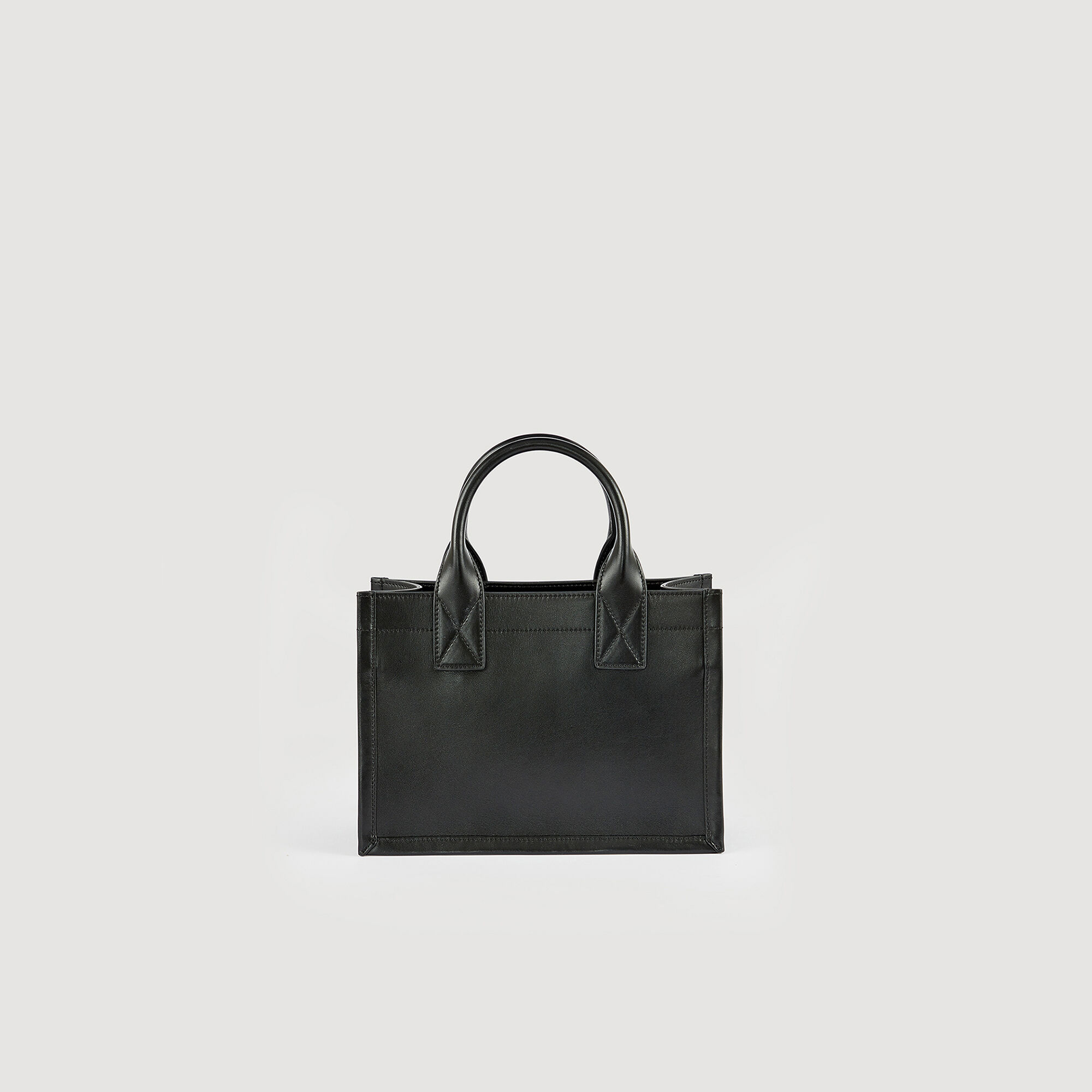 Petit cabas cuir de tannerie certifi e SFASA00682 Noir Tous les