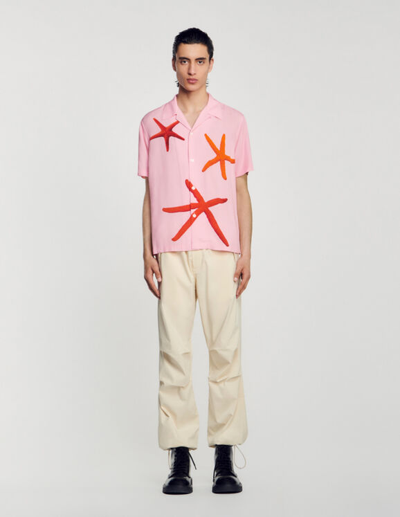 Starfish printed shirt Pink Homme