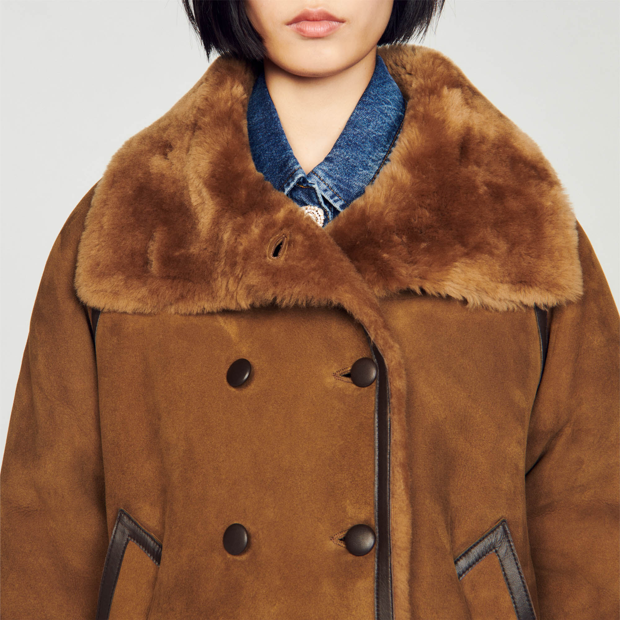 Veste sandro shop femme fourrure
