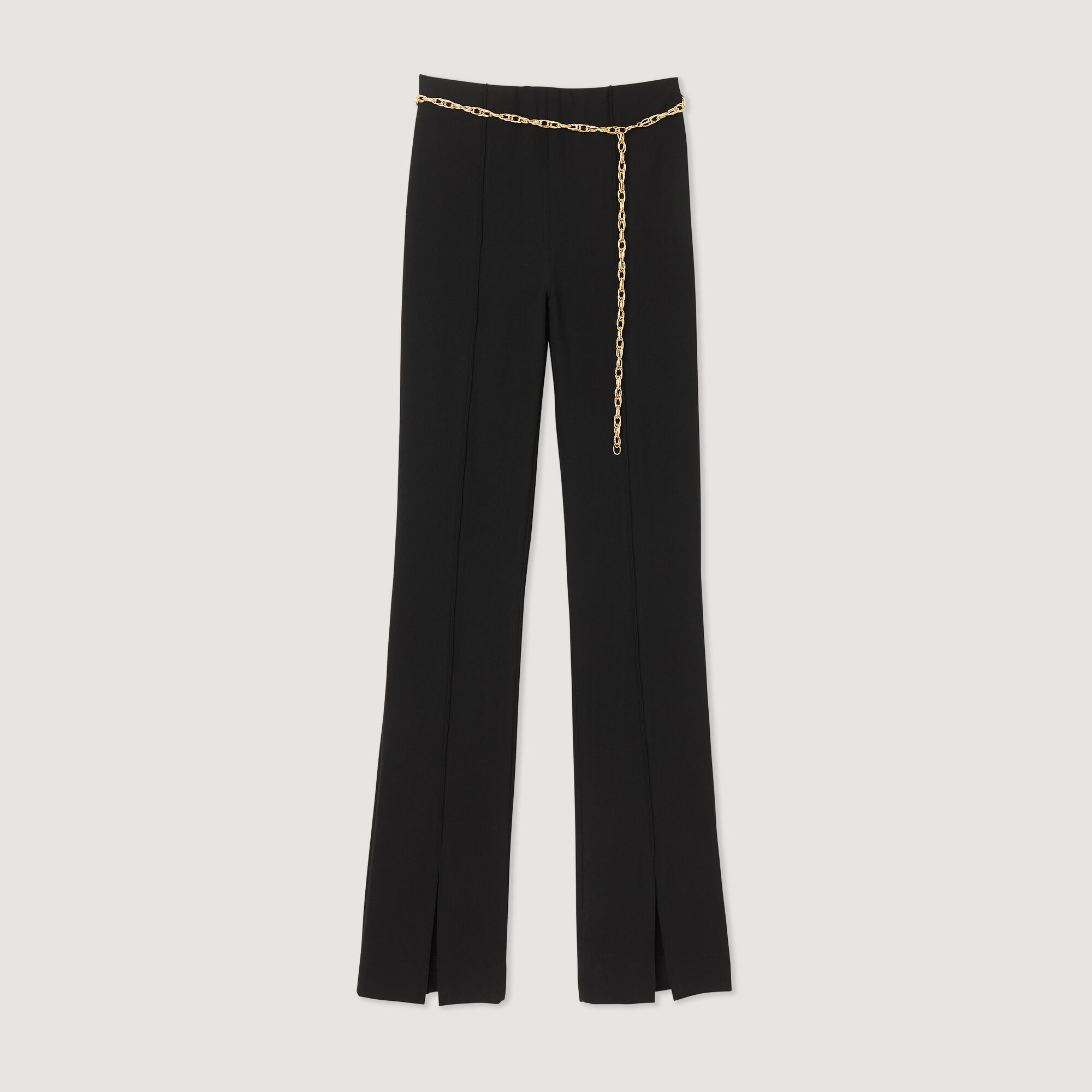 Pantalon best sale fendu noir