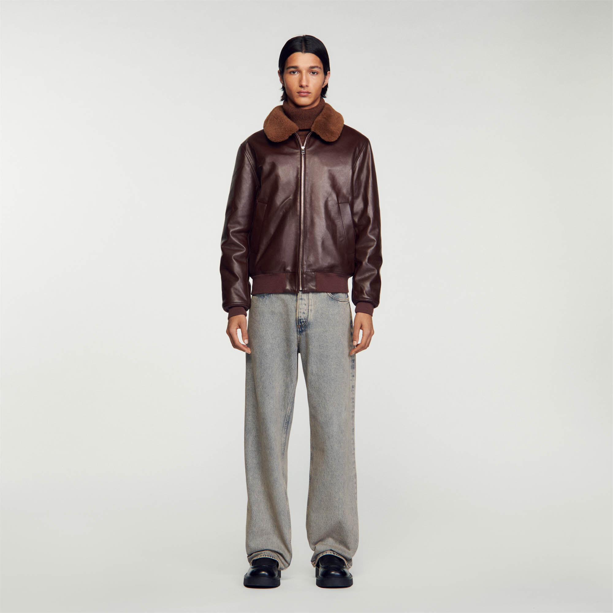 Sandro veste cuir femme best sale
