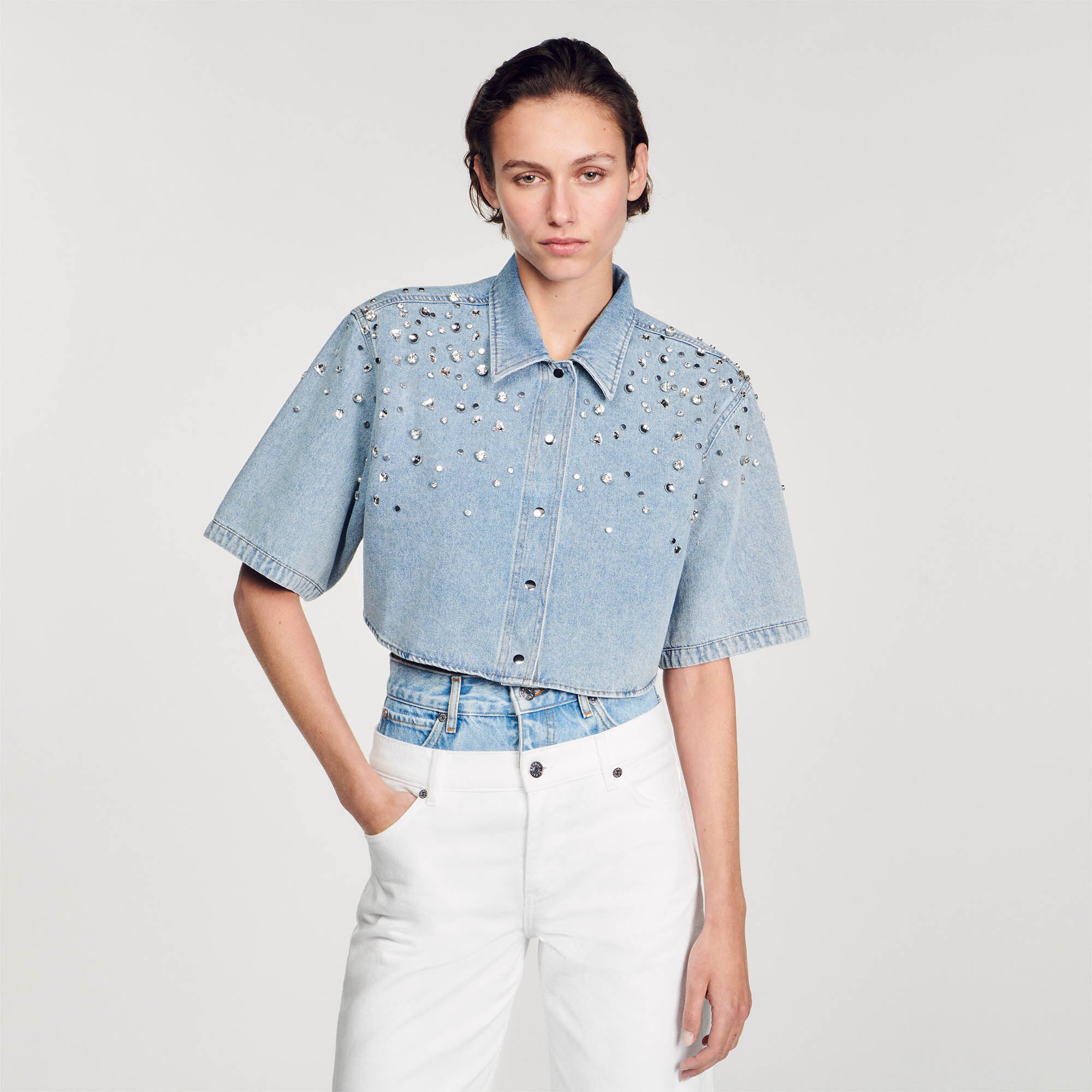 Chemise manche online courte sandro