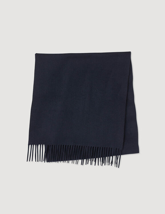 Wool  and cashmere scarf Navy Blue Homme