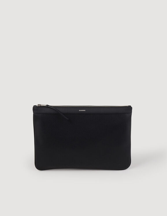Zipped pouch in coated canvas Black Homme
