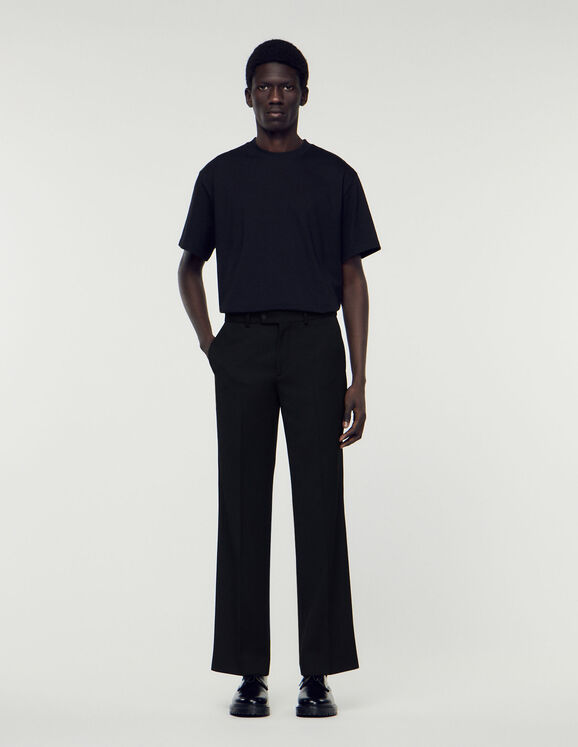 Wool blend trousers Black Homme