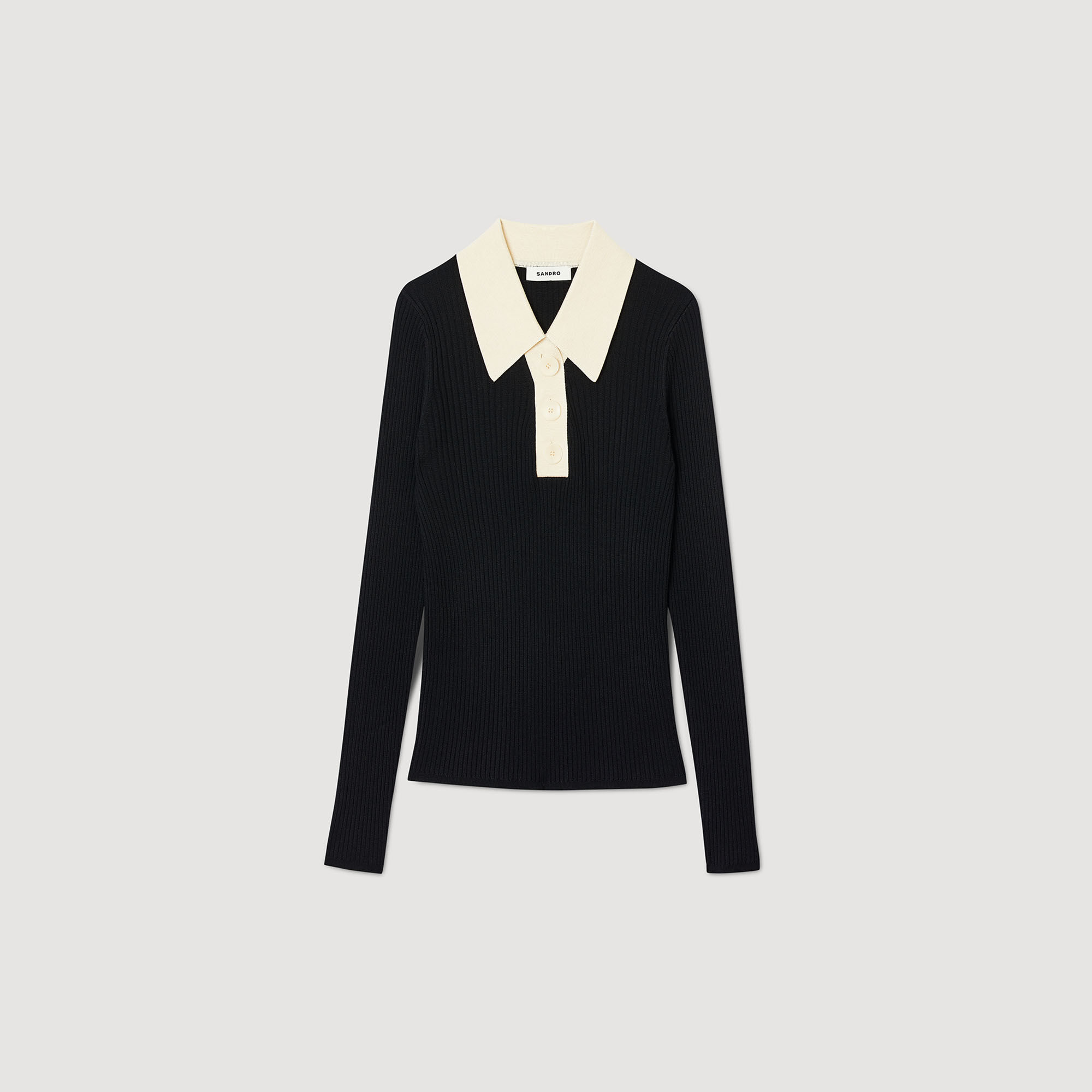 Black jumper hotsell with white collar