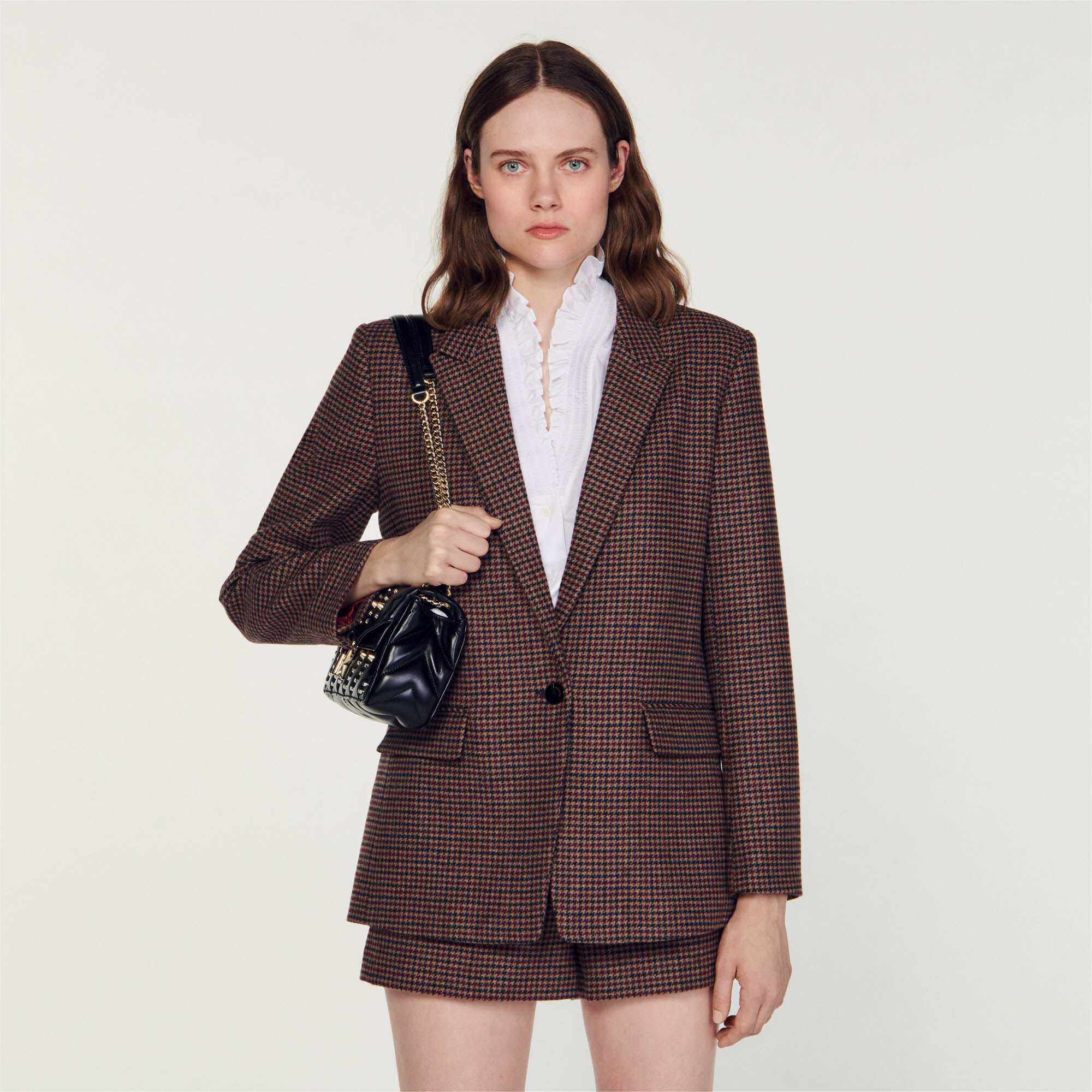 Sandro plaid outlet jacket