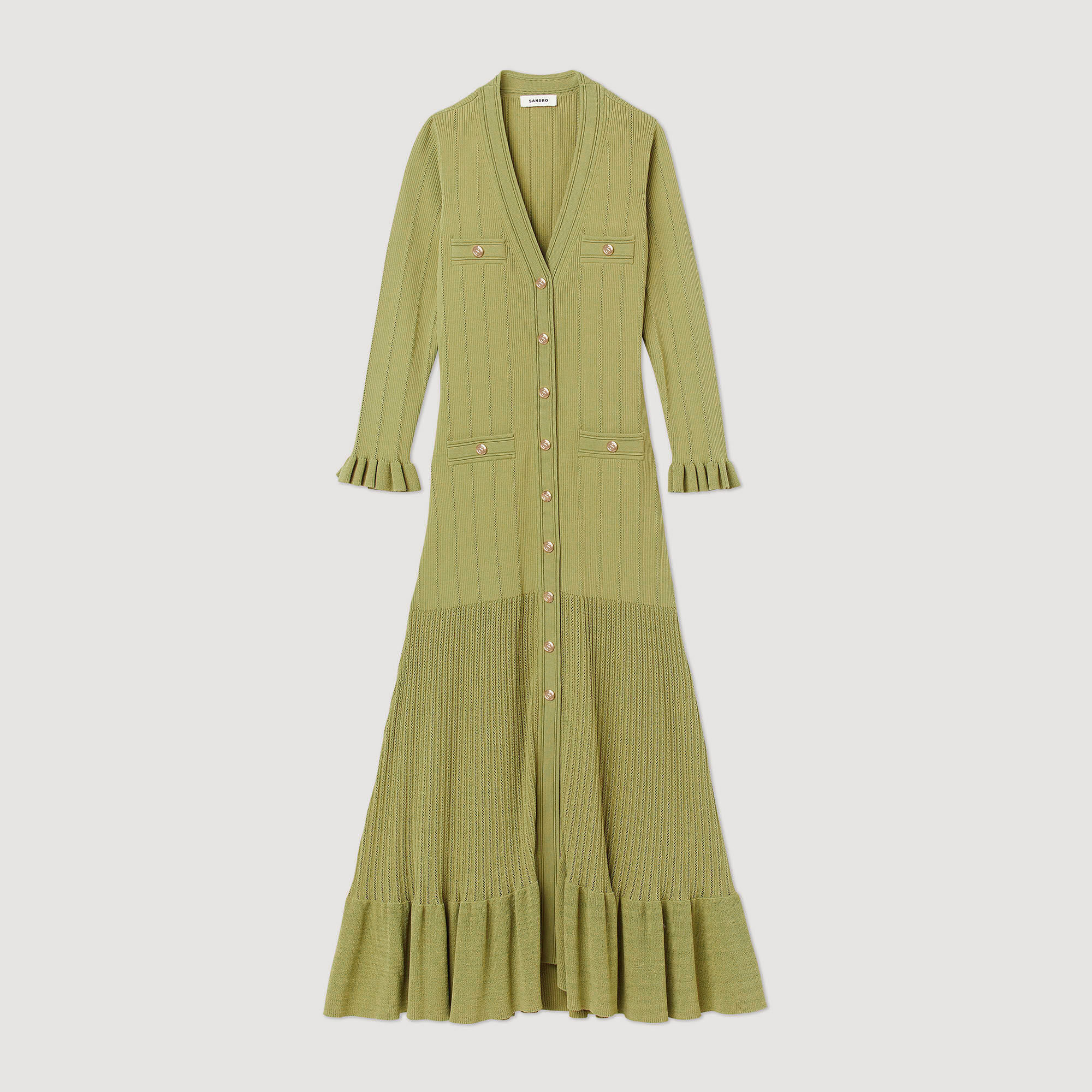 Robe longue verte cheap sandro