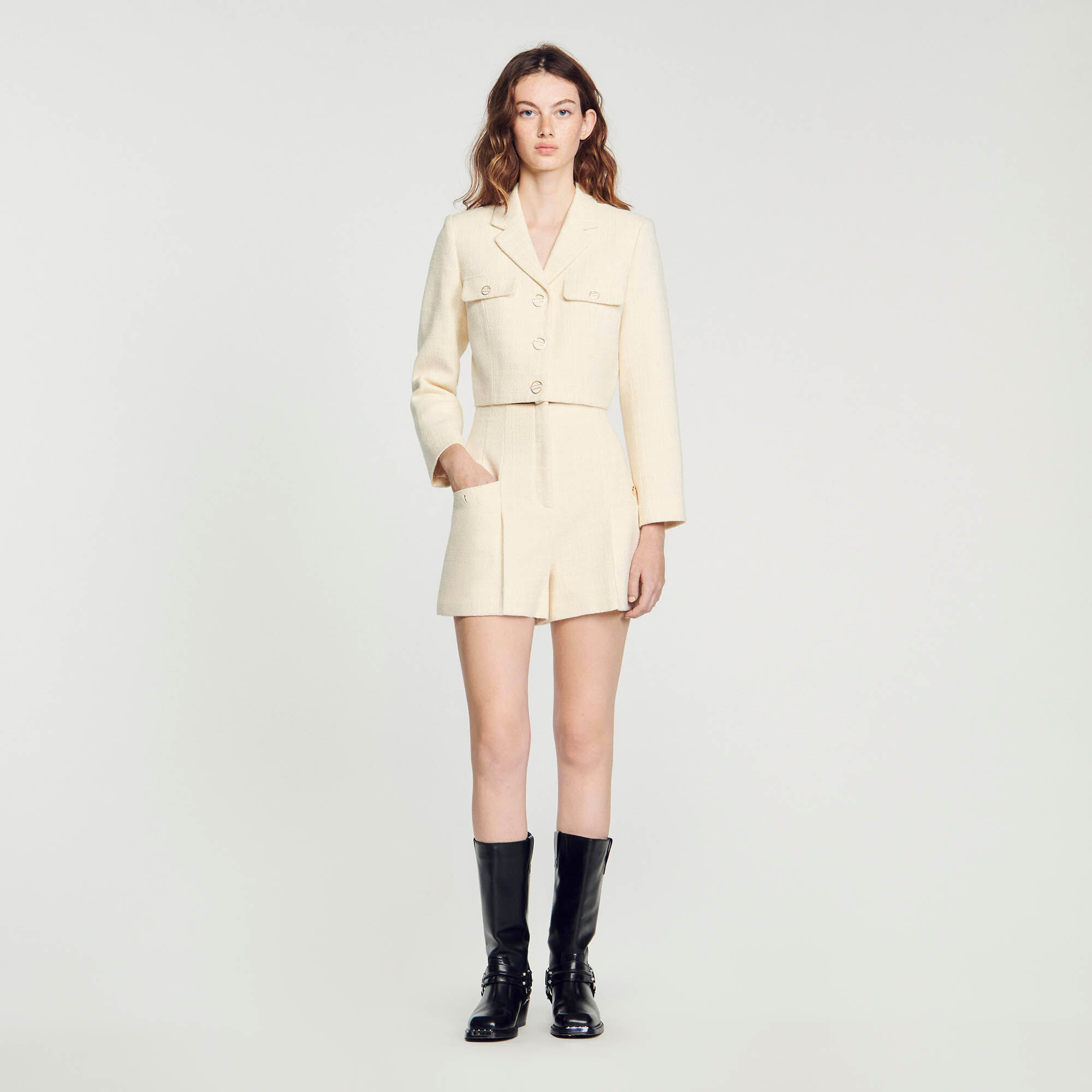 High waisted sales tweed shorts