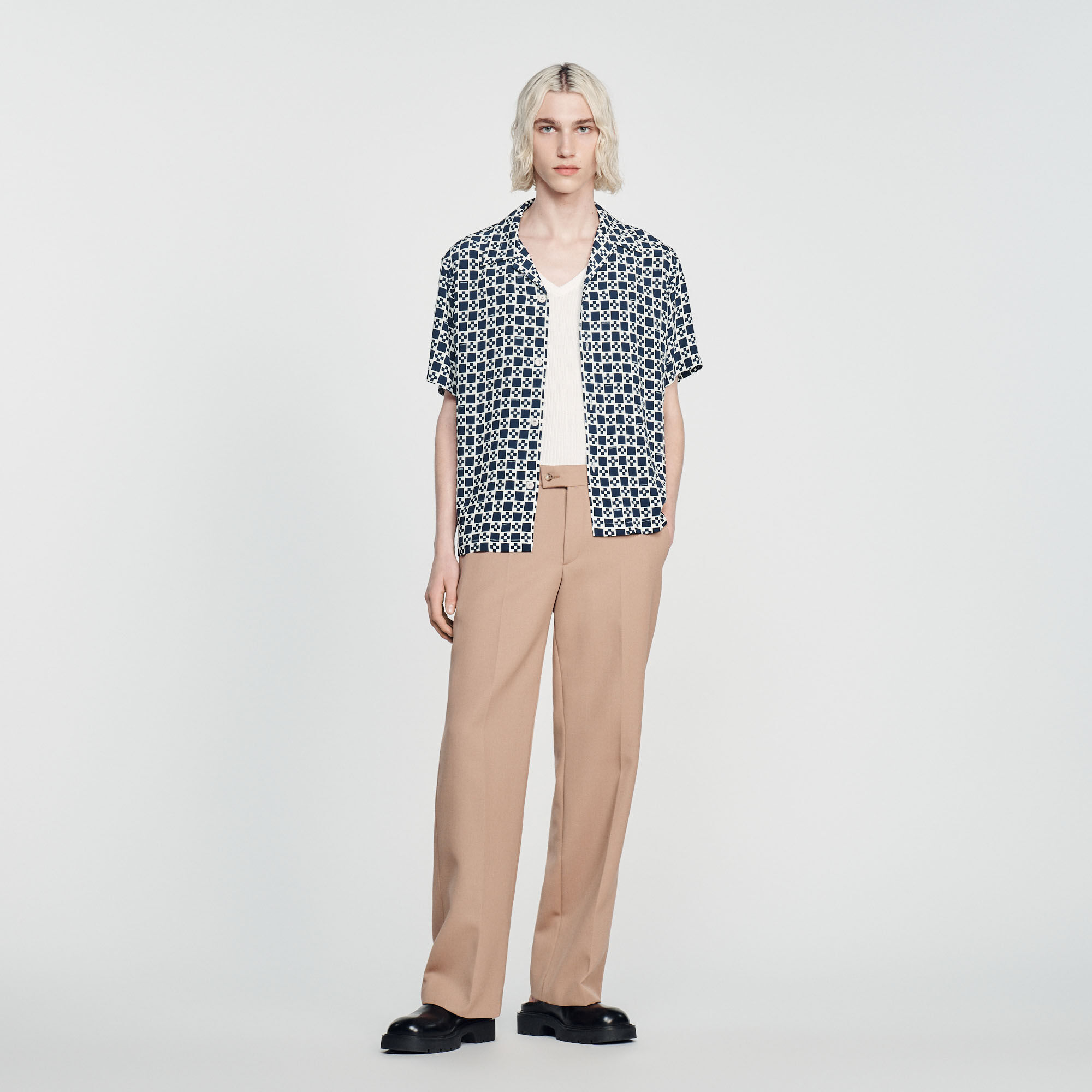 Chemise fluide 2025 homme manche courte