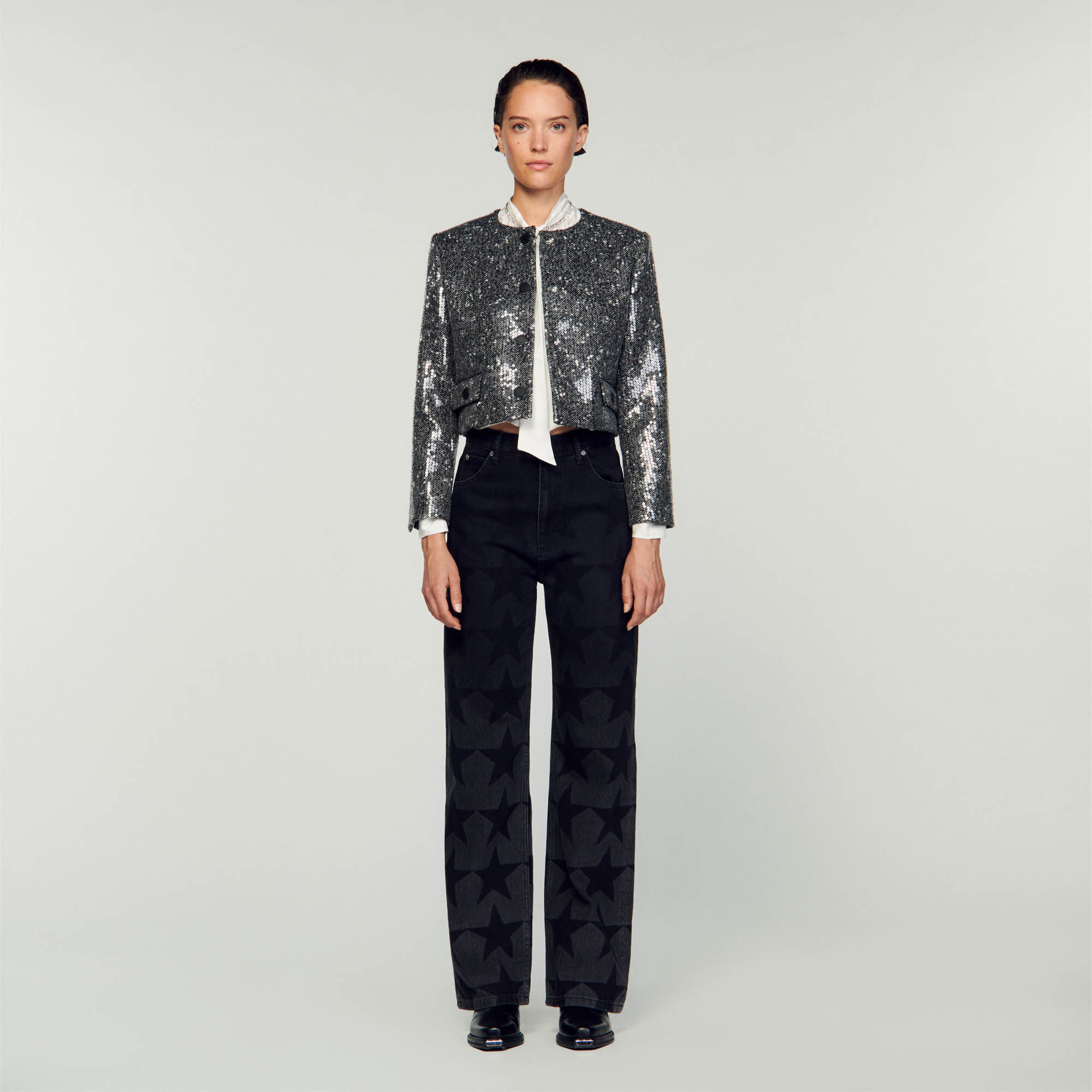 Veste courte store blanche femme