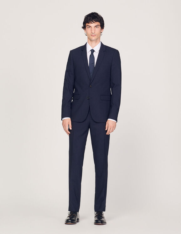 Classic wool suit jacket Navy Blue Homme