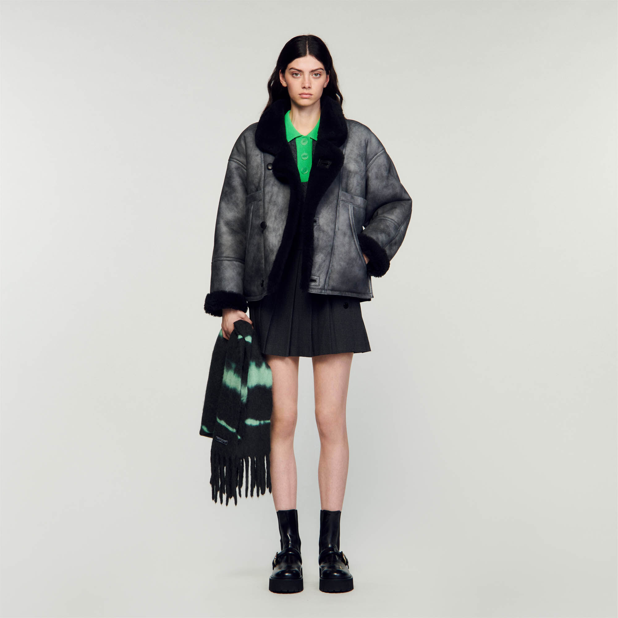 Veste sandro femme best sale fourrure