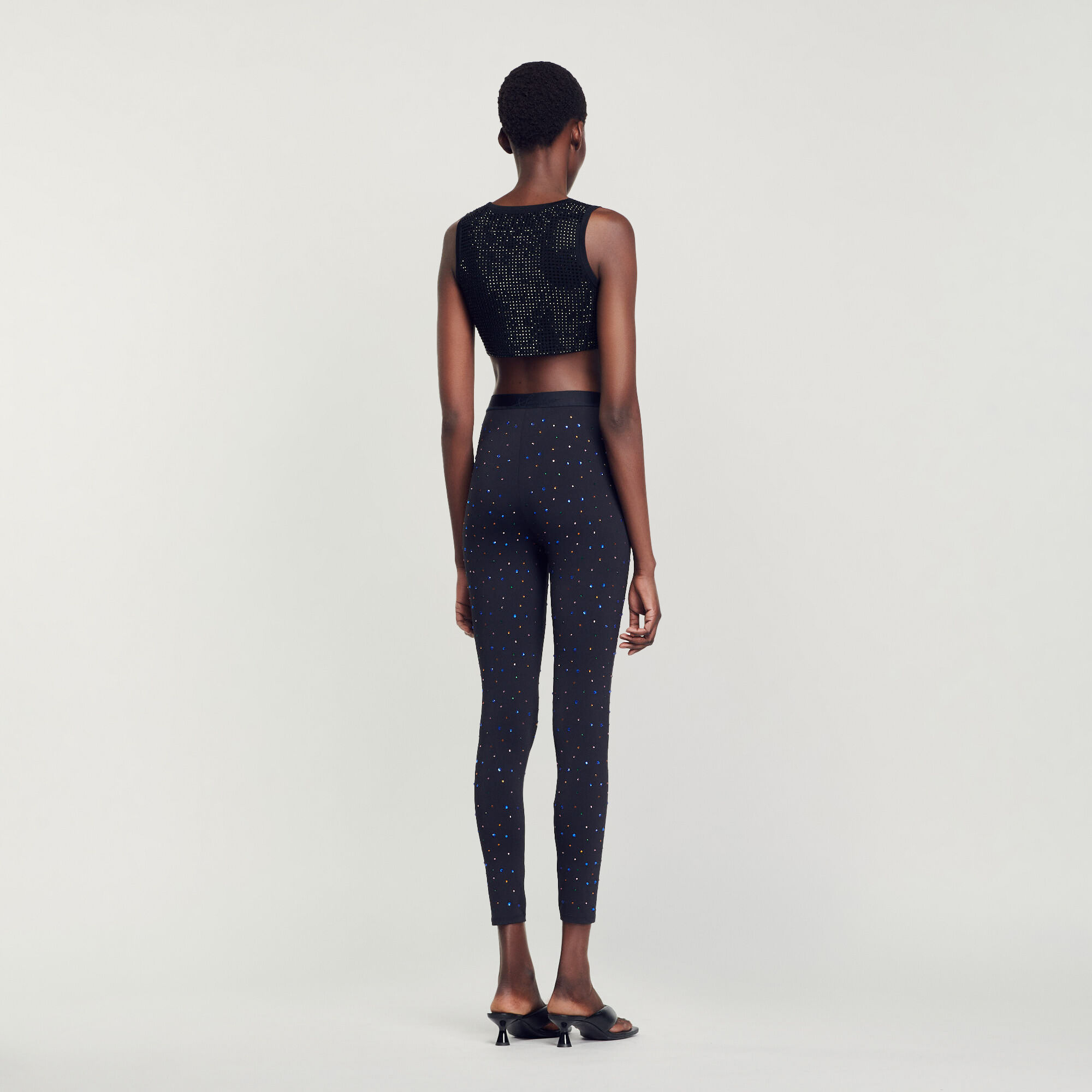 Black sales embellished leggings