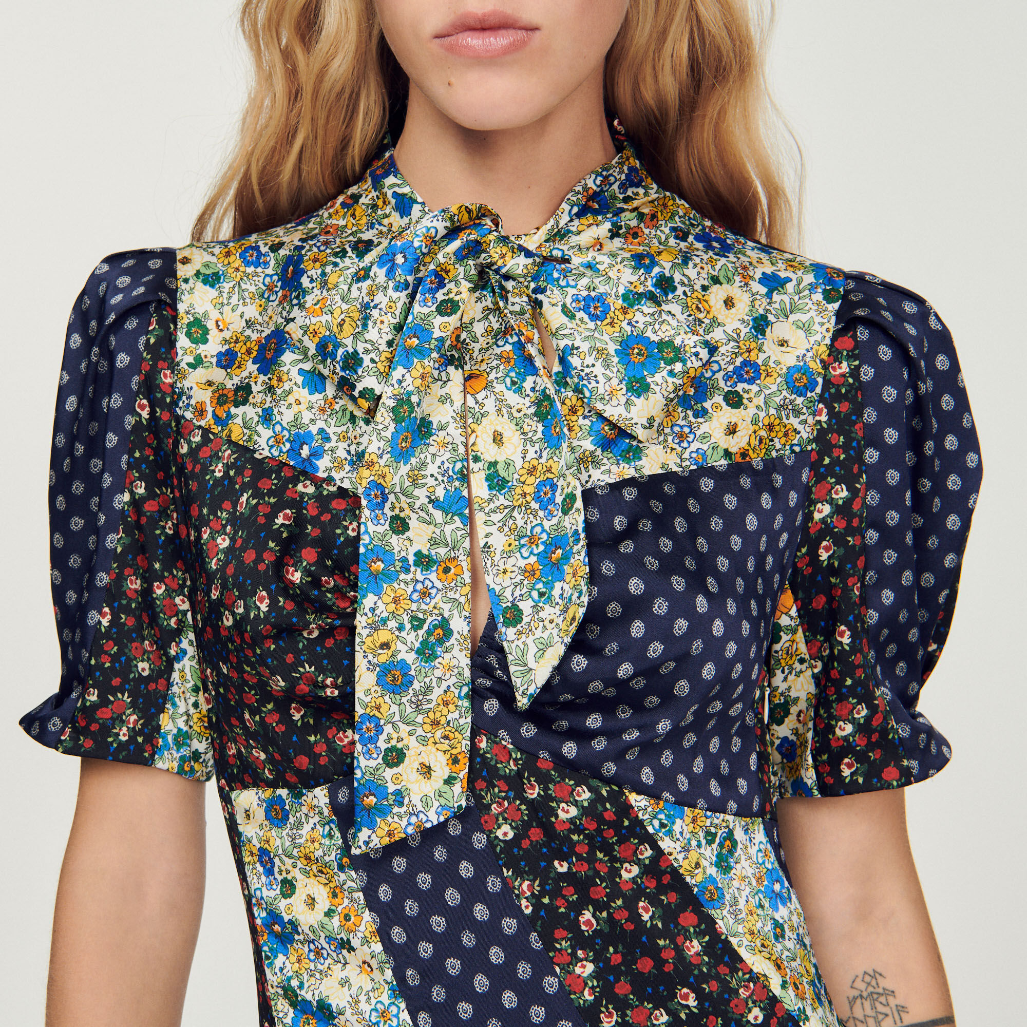 Sandro long printed on sale dress