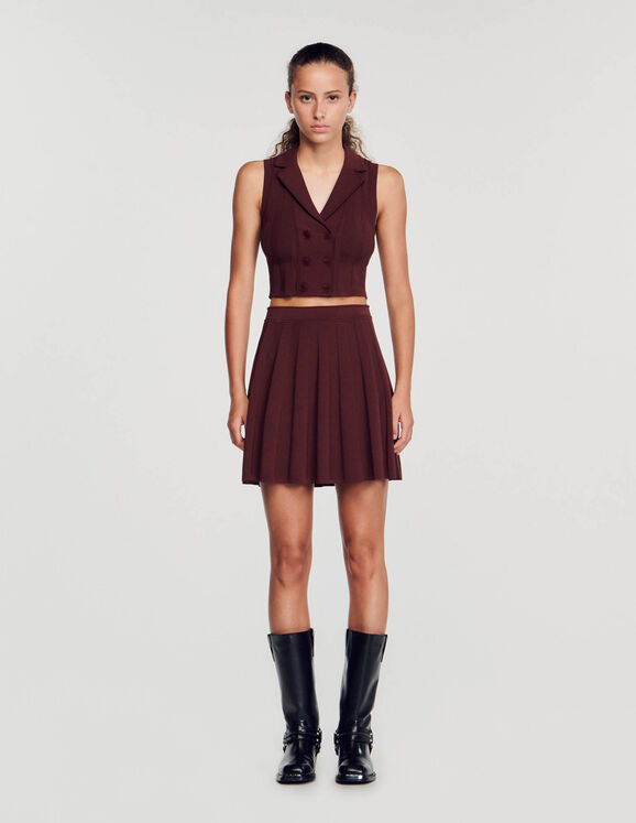 Short pleated skirt Brown Femme
