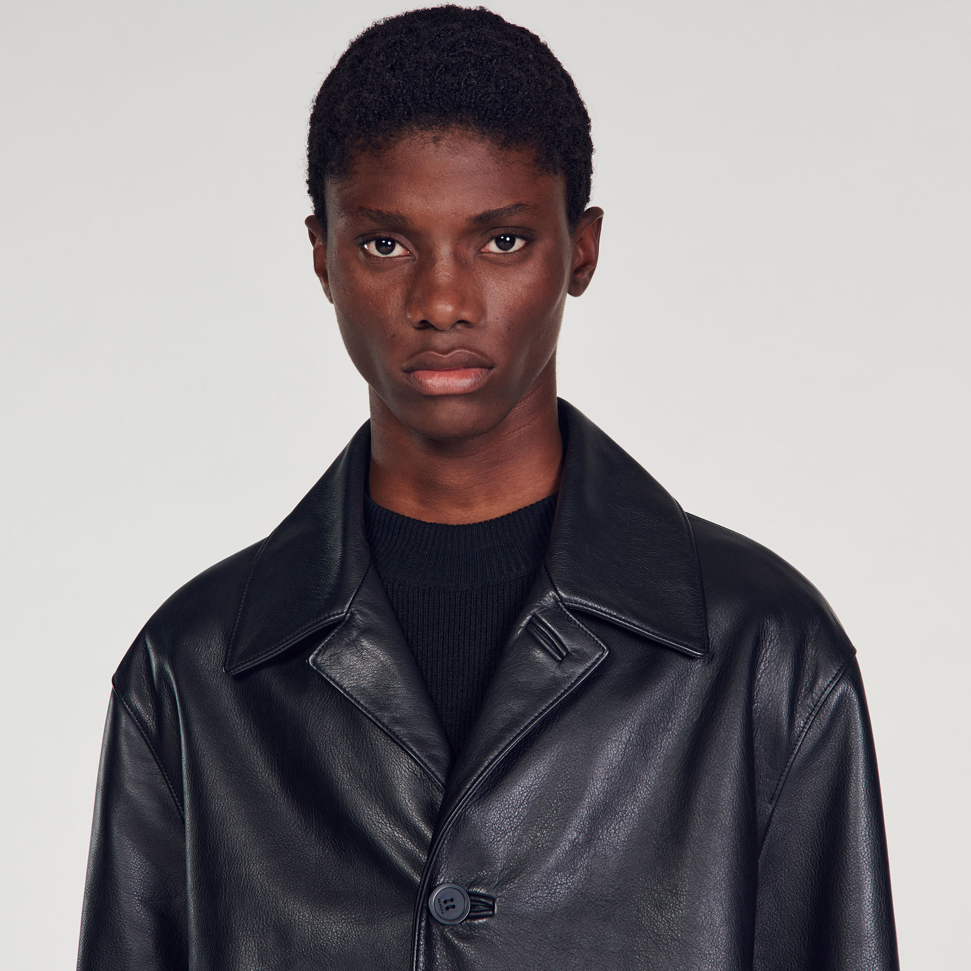Manteau cuir noir homme outlet
