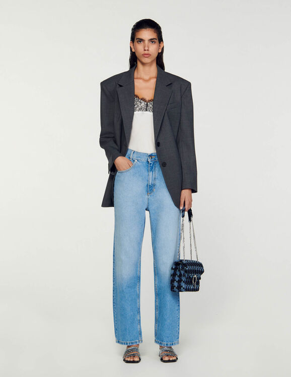 Low-rise straight-leg jeans Blue Jean Femme