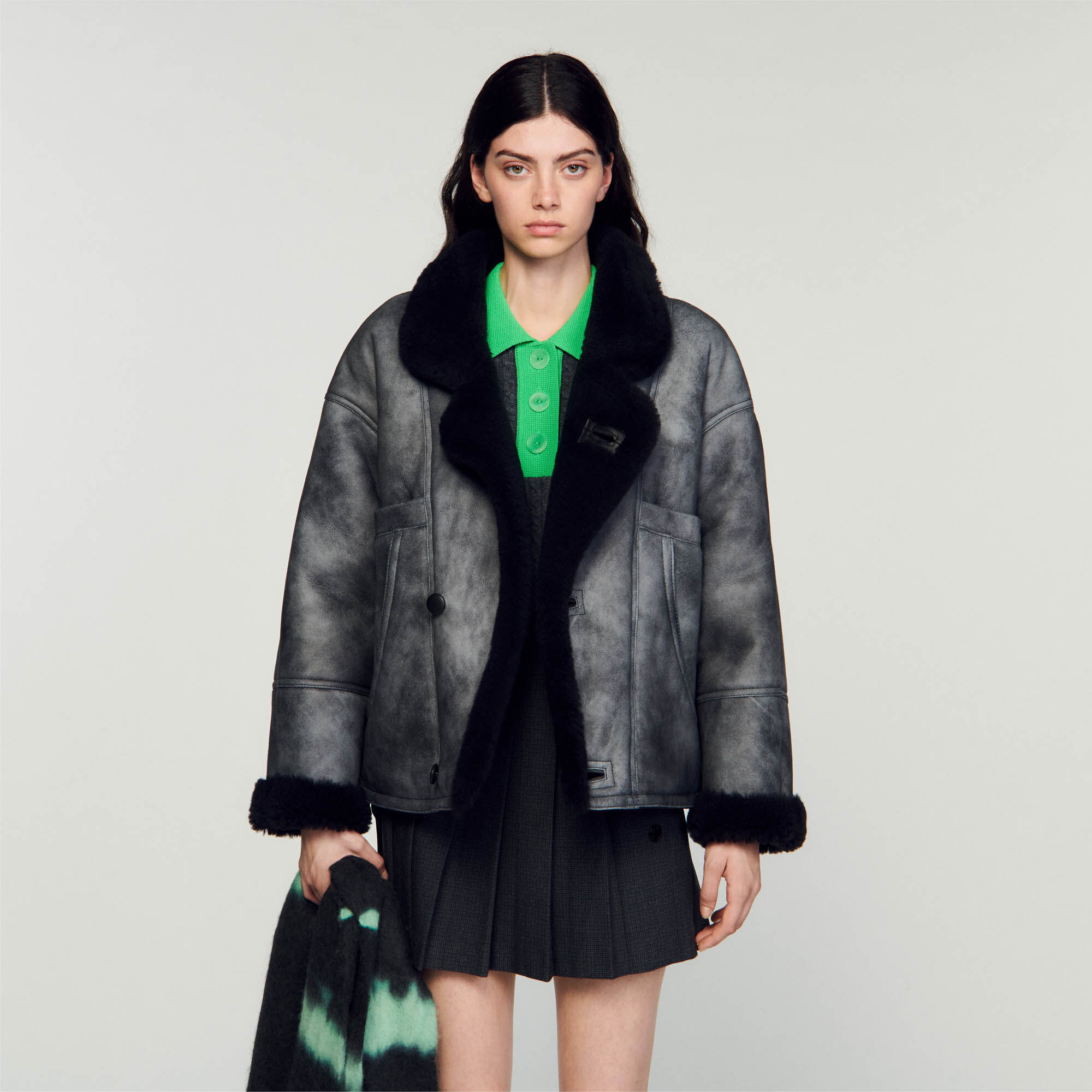 Veste sandro hotsell femme fourrure