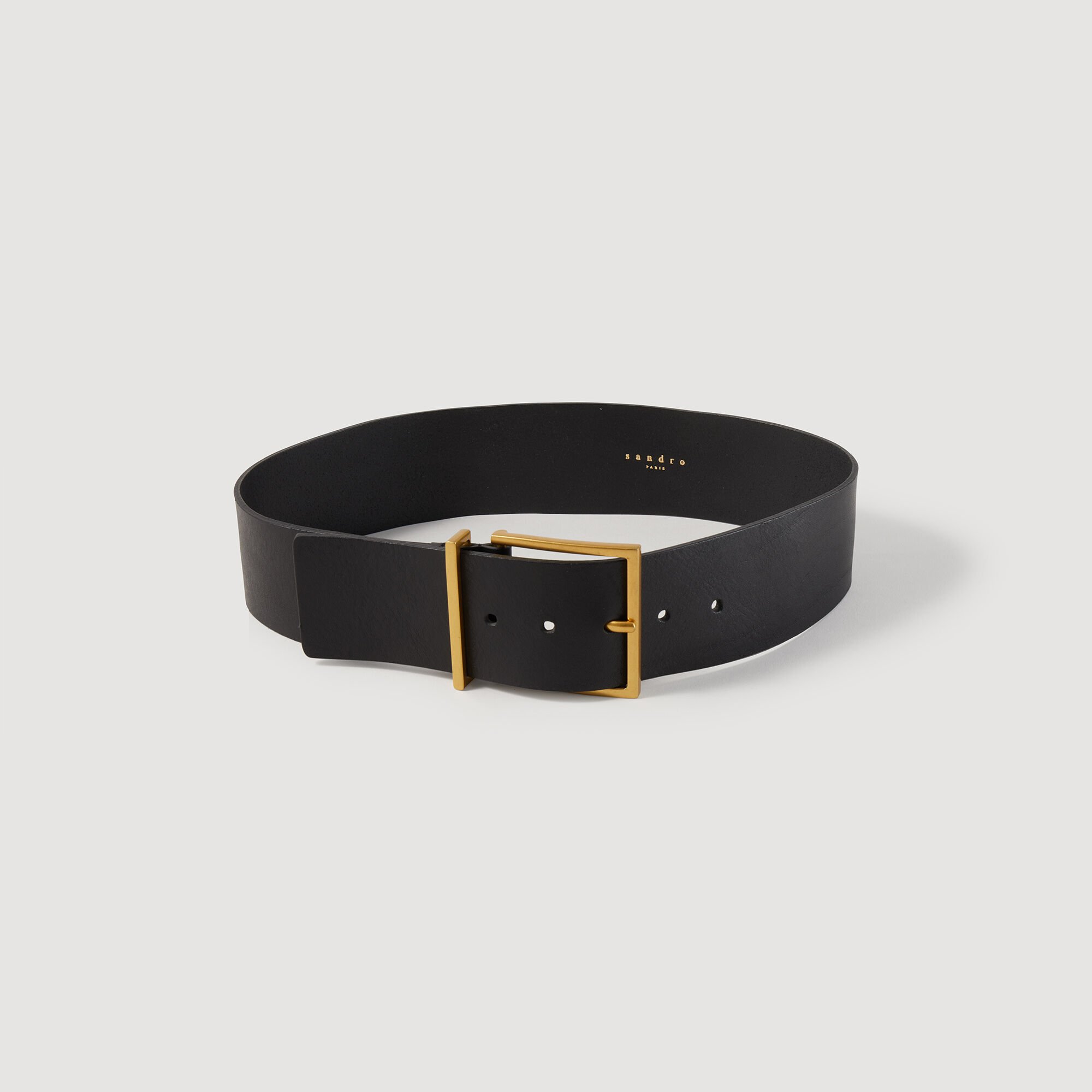 Ceinture large en cuir